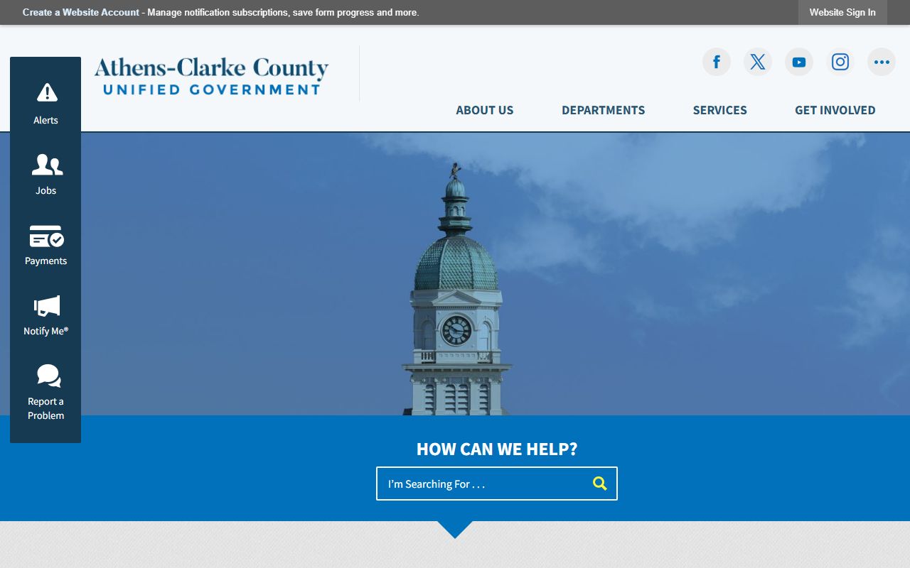 Athens-Clarke County government website for local vital records services