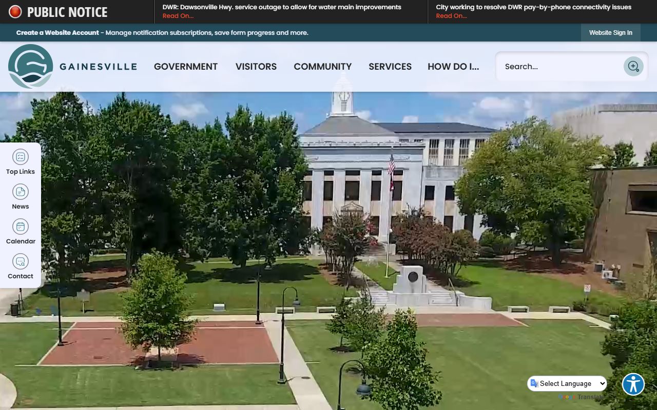 City of Gainesville government website for local services