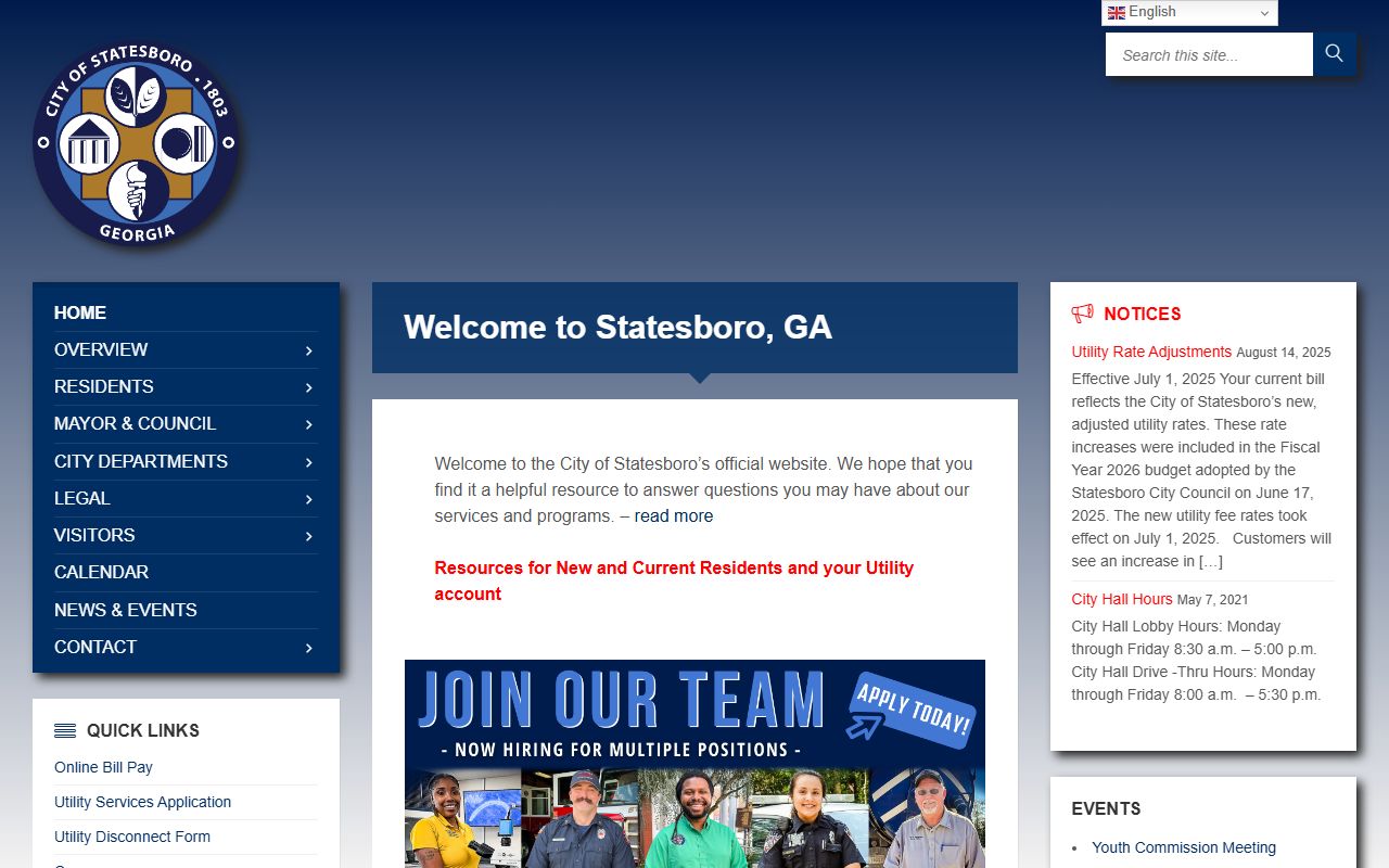 City of Statesboro Georgia government website