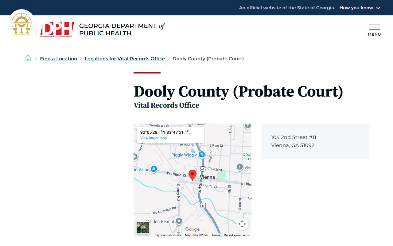 Dooly County Probate Court vital records listing for death certificates