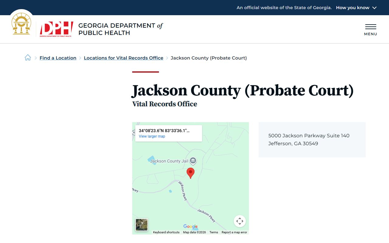 Jackson County Probate Court vital records listing for death certificates
